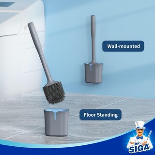 Foto 5 | Foto 5 | Set De Escobilla Y Soporte Para Inodoro Mr.siga Montado En La Pared Gris - Venta Internacional.