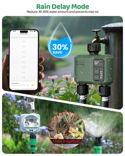 Foto 6 | Foto 6 | Temporizador De Agua Wifi Shrivee De 2 Zonas Para Manguera De Jardín Con Aplicación Inteligente - Venta Internacional.