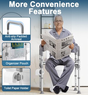 Foto 7 | Foto 7 | Asiento De Inodoro Elevado Homland De 400 Kg Con Asas Ajustables Color Gris - Venta Internacional.