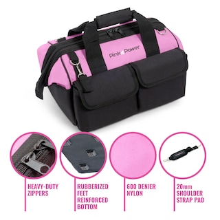 Foto 4 | Foto 4 | Bolsa Para Herramientas Pink Power De 16 Pulgadas Con 22 Bolsillos De Almacenamiento - Venta Internacional.
