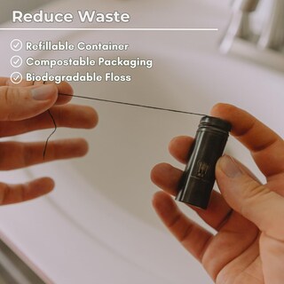 Foto 3 | Foto 3 | Hilo Dental  Vegano  Biodegradable  Carbón De Bambú  30 M  2 Unidades  Con Recipiente - Venta Internacional.