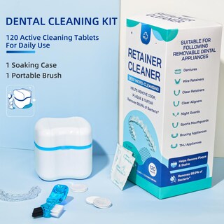 Foto 4 | Foto 4 | Kit Limpiador Para Dentaduras Y Retenedores Ykl Con 120 Tabletas Y Funda - Venta Internacional.