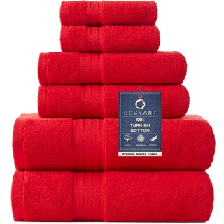 Foto 1 | Foto 1 | Juego De Toallas Cozyart Algodón Turco Rojo 650 G/m² 6 Piezas - Venta Internacional.