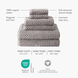 Foto 4 | Foto 4 | Juego De Toallas De Baño Texere 100% Algodón Orgánico 700 G/m² 6 Piezas - Venta Internacional.