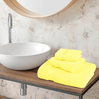 Foto 3 | Foto 3 | Juego De Toallas Belizzi Home Ultra Soft Paquete De 3 Algodón Color Amarillo Lima - Venta Internacional.