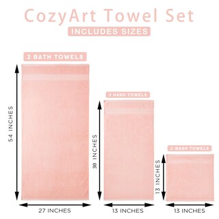 Foto 6 | Foto 6 | Juego De Toallas Cozyart Color Rosa 100% Algodón Turco 650 G/m² 3 Piezas - Venta Internacional.