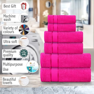 Foto 5 | Foto 5 | Juego De Toallas De Baño Craftberry 100% Algodón 6 Piezas Color Rosa Intenso - Venta Internacional.