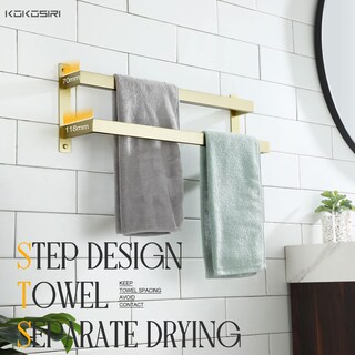 Foto 6 | Foto 6 | Barra De Toallas De Baño Kokosiri B5008bg-l20 De 52 Cm Con Escalera De 2 Niveles - Venta Internacional.