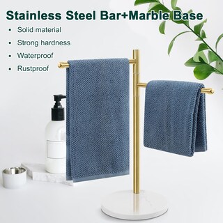 Foto 3 | Foto 3 | Soporte Para Toallas De Mano Bathace En Forma De F Con Base De Mármol De Acero Inoxidable - Venta Internacional.