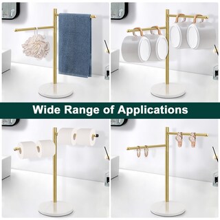 Foto 4 | Foto 4 | Soporte Para Toallas De Mano Bathace En Forma De F Con Base De Mármol De Acero Inoxidable - Venta Internacional.