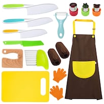 Set De Cocina Risiculis Para Niños Pequeños Con Tabla De Cortar Y Delantal - Venta Internacional.