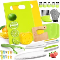 Juego De Cuchillos Para Niños Pequeños Suhctuptx  28 Piezas  Para Niños Que Cocinan De Verdad - Venta Internacional.