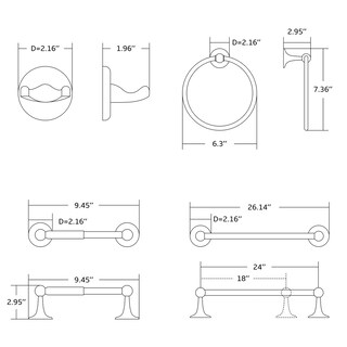 Foto 7 | Foto 7 | Juego De Accesorios De Baño Bgl De Latón Cepillado Con Toallero Ajustable - Venta Internacional.