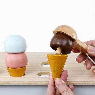 Foto 3 | Foto 3 | Par De Carritos De Helado De Juguete De Madera De Pera Para Niños De 3 Años En Adelante - Venta Internacional.