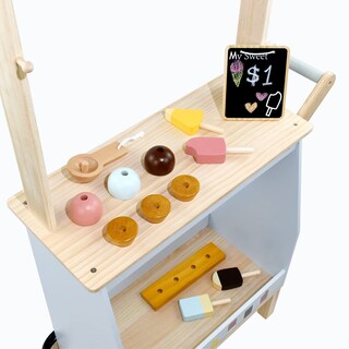 Foto 4 | Foto 4 | Par De Carritos De Helado De Juguete De Madera De Pera Para Niños De 3 Años En Adelante - Venta Internacional.