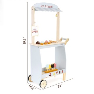 Foto 6 | Foto 6 | Par De Carritos De Helado De Juguete De Madera De Pera Para Niños De 3 Años En Adelante - Venta Internacional.