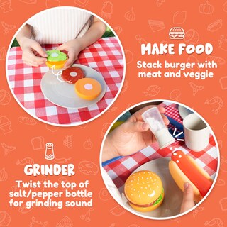 Foto 5 | Foto 5 | Set Play-act De Juguete Para Barbacoa Play-act 27 Unidades Para Niños Con Comida Para Jugar - Venta Internacional.