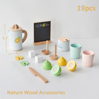 Foto 4 | Foto 4 | Par De Soportes Para Limonada De Madera Con Forma De Pera Con Comida Para Jugar - Venta Internacional.
