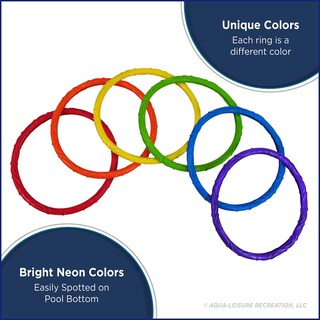 Foto 2 | Foto 2 | Anillos De Buceo Aqua Classic Aqt4953 Para Niños 6 Unidades Color Rojo - Venta Internacional.