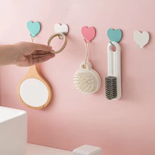 Foto 6 | Foto 6 | Ganchos Decorativos De Pared Jtmyaota En Forma De Corazón Paquete De 6 (rosa Claro) - Venta Internacional.