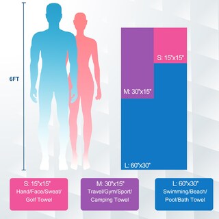 Foto 6 | Foto 6 | Toalla De Camping Eunzel De Microfibra De Secado Rápido 3 Tamaños 1 Paquete Gris - Venta Internacional.