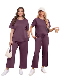 Foto 3 | Foto 3 | Conjunto De Salón De Viaje Outfit Xieerduo De 2 Piezas Para Mujer Color Morado Talla M - Venta Internacional.