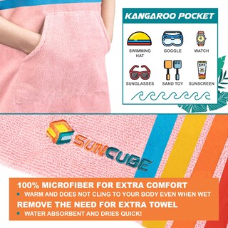 Foto 3 | Foto 3 | Toalla De Playa Surf Poncho Cambiador Para Niños Sun Cube - Venta Internacional.