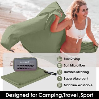 Foto 2 | Foto 2 | Toalla De Camping 4monster Superabsorbente 47 00 X 23 60 Cm Color Verde Militar - Venta Internacional.