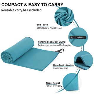 Foto 3 | Foto 3 | Toalla De Microfibra Rainleaf De Secado Rápido Superabsorbente 40 X 72 Cm - Venta Internacional.