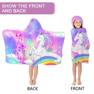 Foto 3 | Foto 3 | Toalla De Playa Con Capucha Bonsái Unicornio Para Niños Microfibra - Venta Internacional.