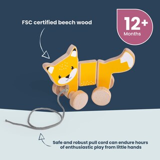 Foto 3 | Foto 3 | Pull Along Toys Bigjigs Toys Fox Madera Certificada Fsc 1 Año - Venta Internacional.