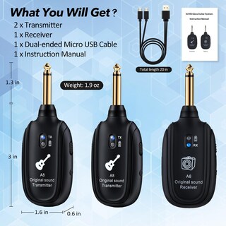 Foto 6 | Foto 6 | Sistema De Guitarra Inalámbrico Ingpartner Uhf 2 Modos De Alcance De 100 M - Venta Internacional.