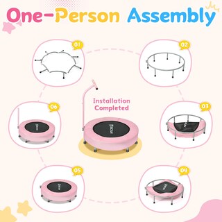 Foto 5 | Foto 5 | Trampolín Bcan Mini Plegable De 91 Cm Con Asa Para 2 A 5 Años Color Rosa - Venta Internacional.