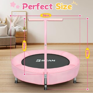Foto 7 | Foto 7 | Trampolín Bcan Mini Plegable De 91 Cm Con Asa Para 2 A 5 Años Color Rosa - Venta Internacional.