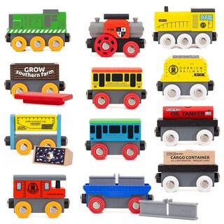 Foto 2 | Foto 2 | Set De 12 Vagones De Tren Orbrium Con Caja De Almacenamiento De Madera Para 3 A 7 Años - Venta Internacional.