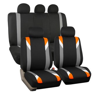 Foto 1 | Foto 1 | Juego Completo De Fundas Para Asientos De Coche Fh Group Tela Ajuste Universal Naranja - Venta Internacional.