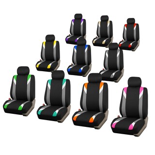 Foto 6 | Foto 6 | Juego Completo De Fundas Para Asientos De Coche Fh Group Tela Ajuste Universal Naranja - Venta Internacional.