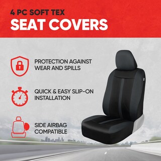 Foto 2 | Foto 2 | Fundas De Asiento Motor Trend De Tela Gris En La Parte Delantera Para Coche Camión Furgoneta - Venta Internacional.