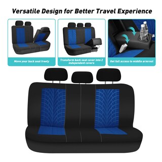 Foto 5 | Foto 5 | Juego De Fundas Para Asientos De Coche Fh Group Color Azul Tela De Primera Calidad Trasera - Venta Internacional.