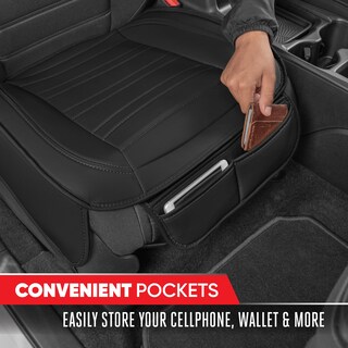 Foto 4 | Foto 4 | Fundas De Asiento Motor Trend De Piel Sintética Paquete De 2 Negras Con Bolsillos - Venta Internacional.