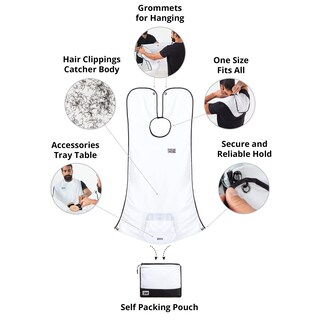 Foto 4 | Foto 4 | Set De Afeitado Beard King Para Hombre Con Forma De Babero Color Blanco - Venta Internacional.