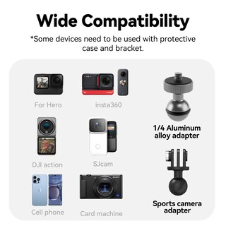 Foto 7 | Foto 7 | Soporte Para Cámara Telesin Super Clamp Con Cabezal Esférico Doble De 360° - Venta Internacional.