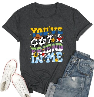Foto 1 | Foto 1 | Camiseta Eatbook You've Got A Friend Para Mujer Gris Oscuro - Venta Internacional.