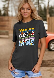 Foto 3 | Foto 3 | Camiseta Eatbook You've Got A Friend Para Mujer Gris Oscuro - Venta Internacional.