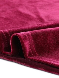 Foto 7 | Foto 7 | Top Seta T De Terciopelo Con Cuello En V Y Mangas Largas Para Mujer Color Rojo Vino - Venta Internacional.