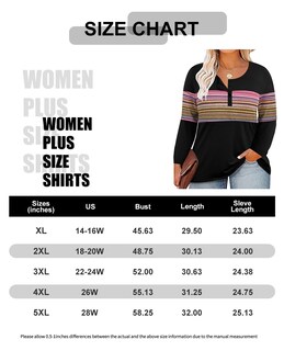 Foto 5 | Foto 5 | Tops Carcos De Manga Larga Con Botones Henley De Talla Grande Para Mujer - Venta Internacional.