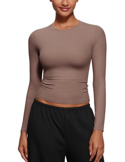 Foto 1 | Foto 1 | Camisa Crz Yoga Softembrace Manga Larga Para Mujeres Marrón Morado - Venta Internacional.