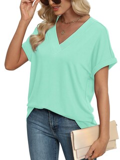 Foto 4 | Foto 4 | Blusas Wiholl Primavera Para Mujer 2025 Casual Elegante Cuello En V Verde S - Venta Internacional.