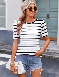 Foto 2 | Foto 2 | Camiseta Tipo Túnica Zeagoo Para Mujer Manga Corta Cuello Redondo Color Blanco S - Venta Internacional.