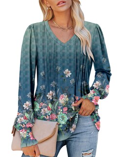 Foto 1 | Foto 1 | Blusa Tipo Túnica Roselinlin Mint Peony Para Mujer Holgada Talla L - Venta Internacional.